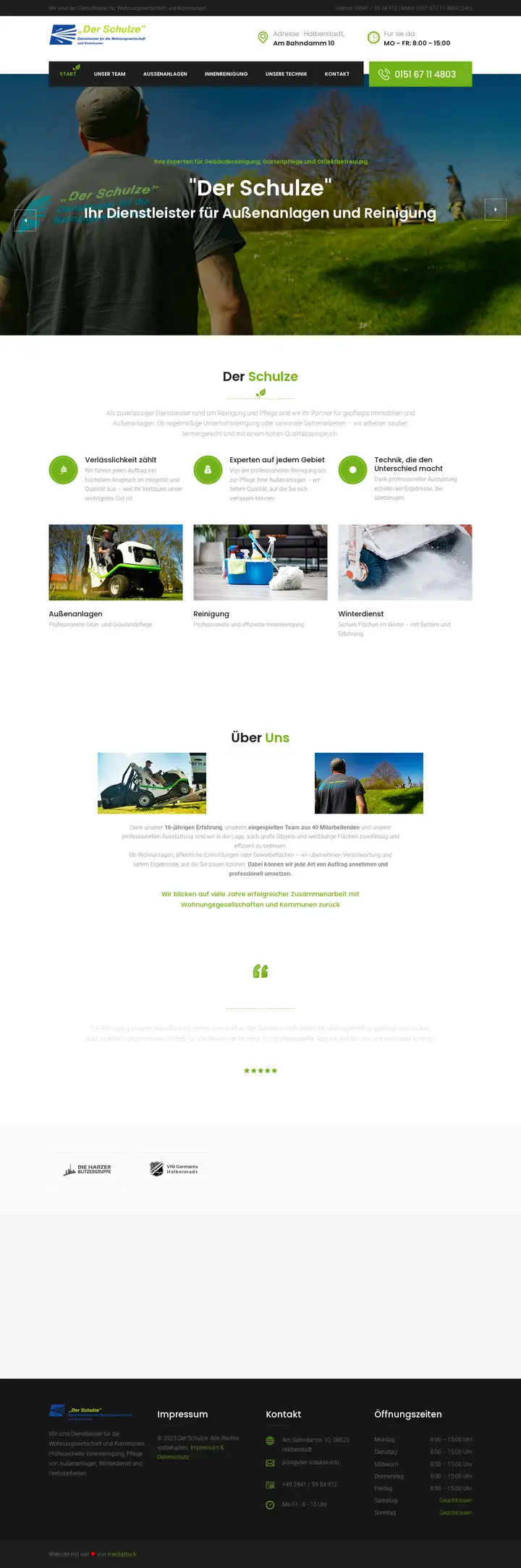 Screenshot der Website Der Schulze
