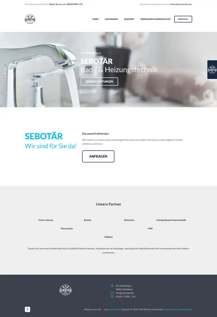 Screenshot der Website Sebotär
